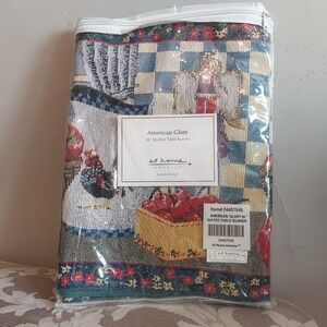 At Home America American Glory 36" Quilted Table Runner Cotton Tapestry 24407545